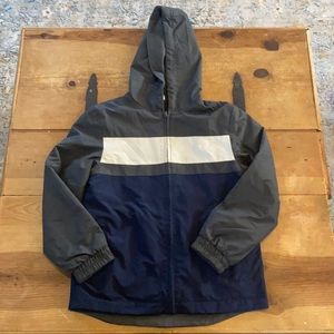 Unknown Brand Boys Grey, Blue & White Hooded Jacket